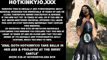 Anal goth Hotkinkyjo takes balls in her ass & prolapse