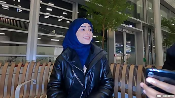 Iranian hijab Nadja gets anal fucked in the toilet and in a hallway to pay for the plane !!!